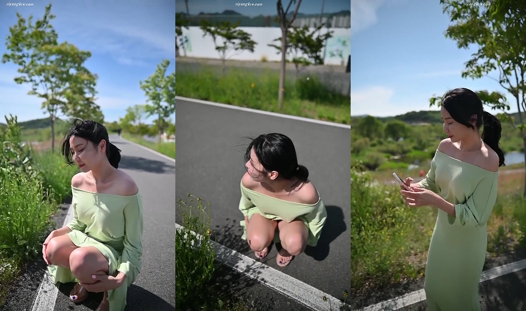 노팬티 노브라로 산책로를 누비는 야노퀸 제나