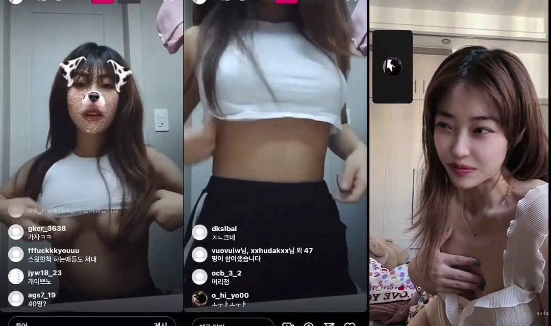 라이브로 찌찌 까꿍 보여주는 녀성들